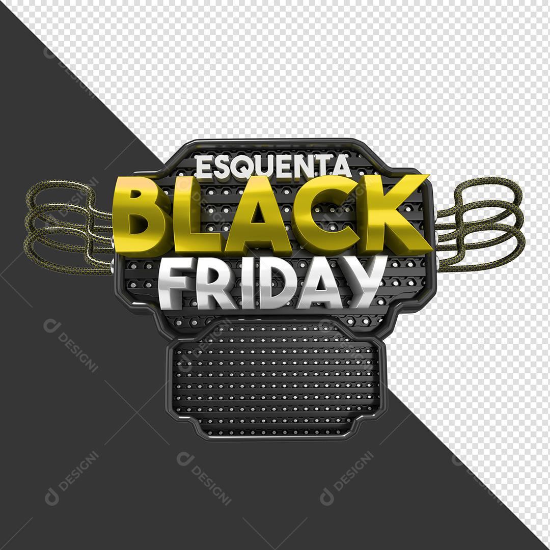Selo 3D para Composição Esquenta Black Friday PNG Transparente Sem Fundo