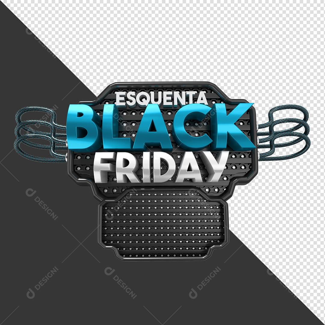 Selo 3D para Composição Esquenta Black Friday PNG Transparente Sem Fundo