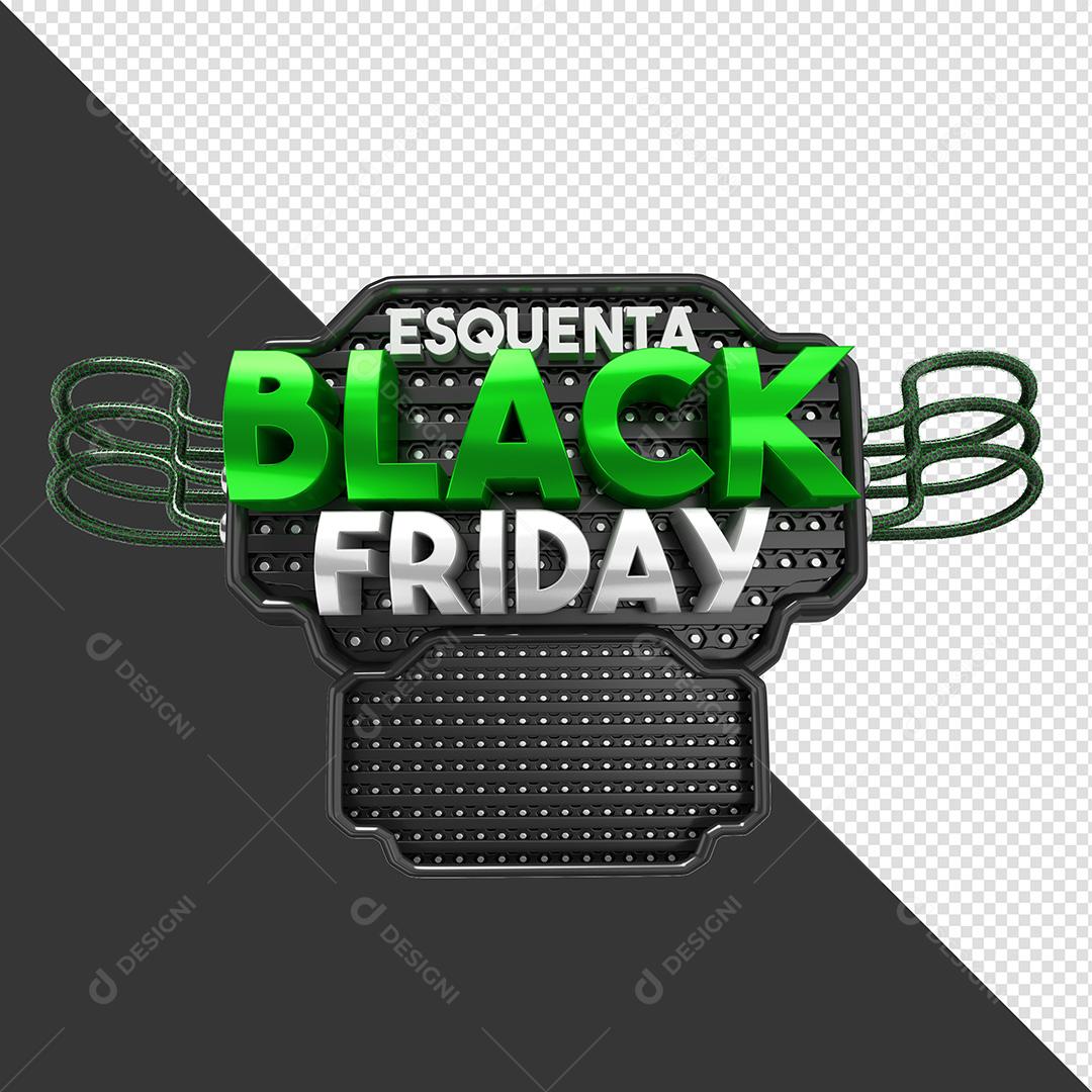 Selo 3D para Composição Esquenta Black Friday PNG Transparente Sem Fundo