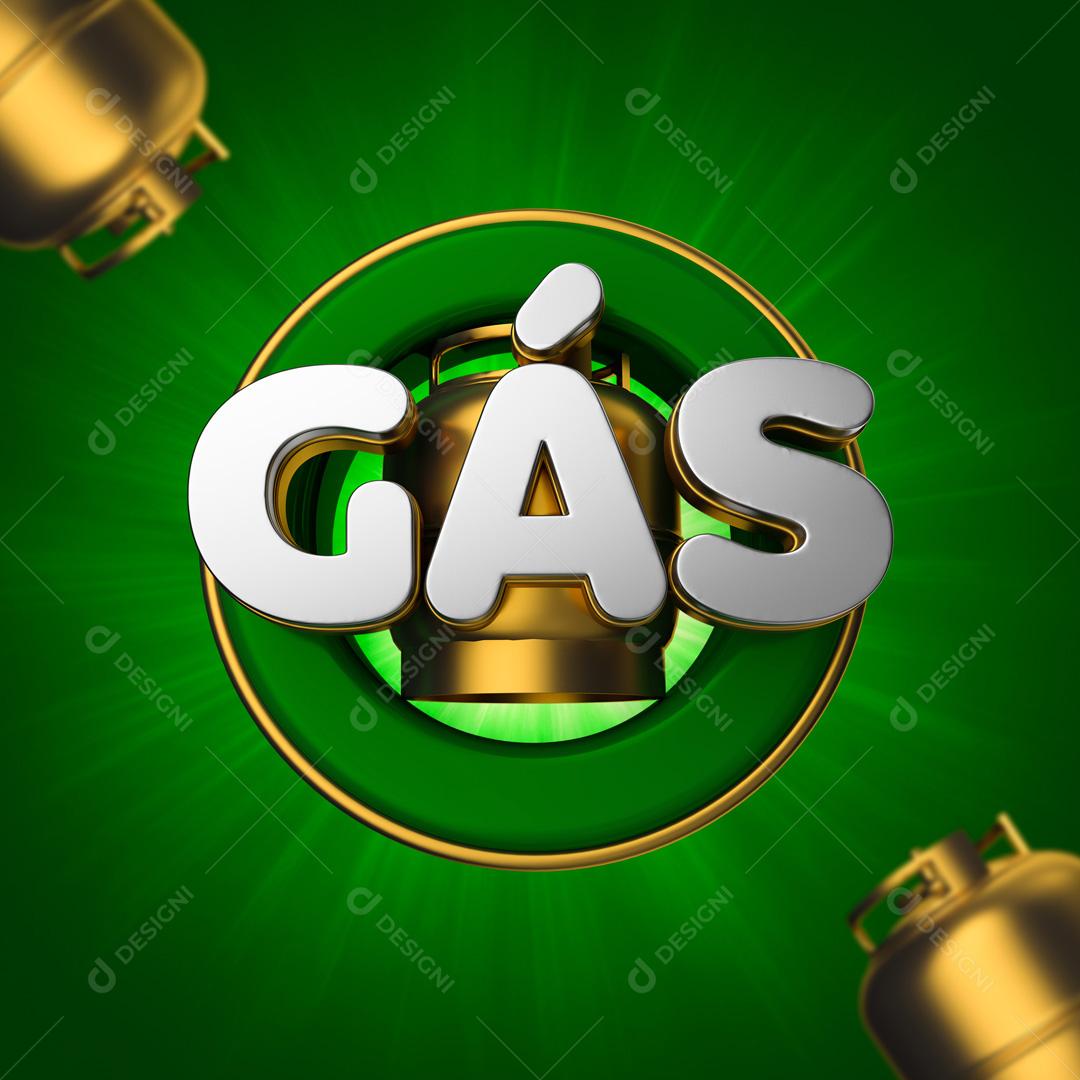 Selo 3D Para Composição Botijão Gás Social Media PSD Editável