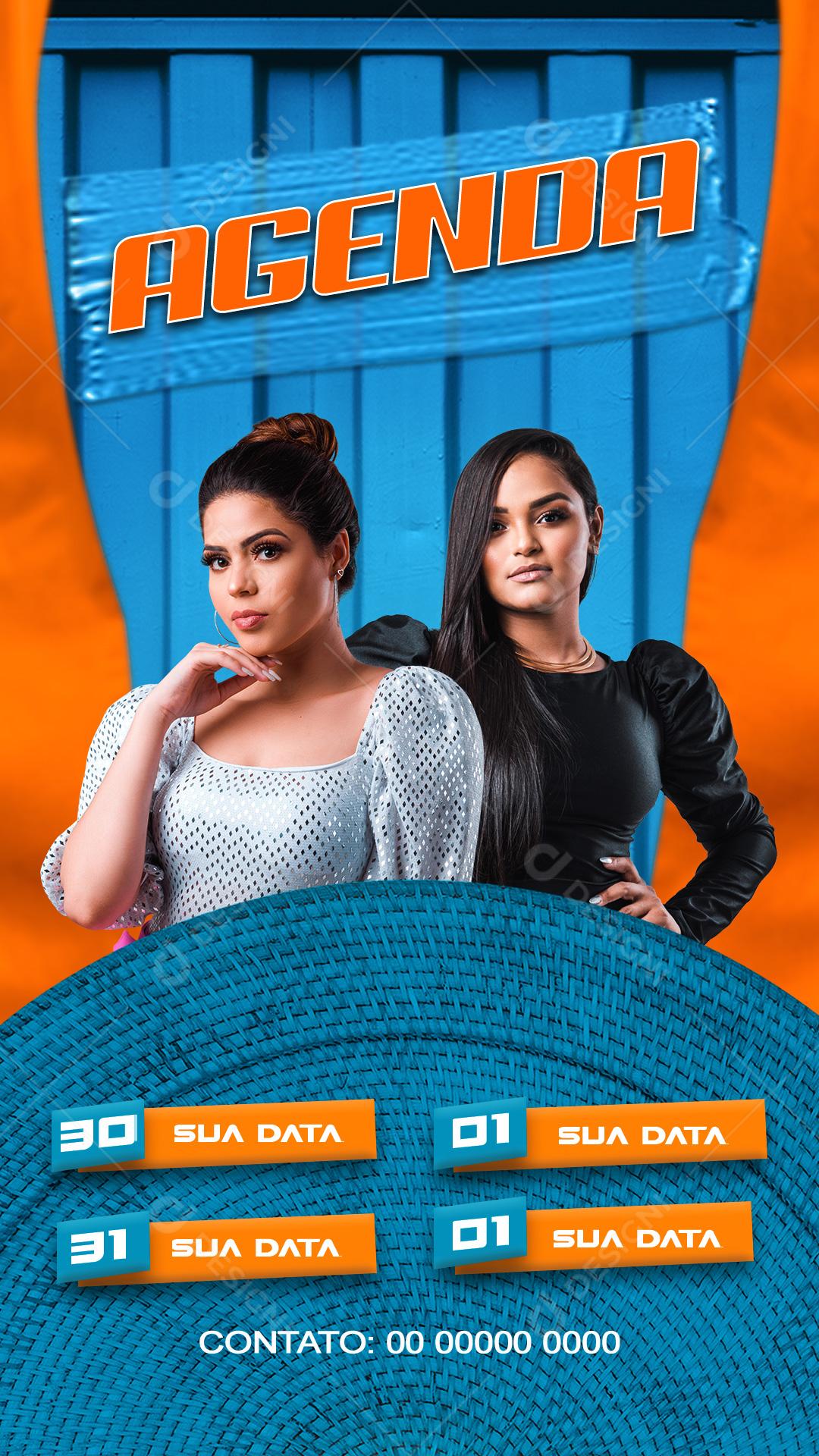 Feed Flayer Agenda Semanal Social Media PSD Editável