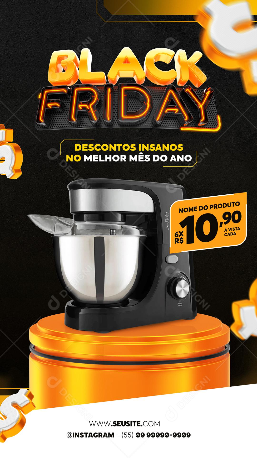 Black Friday Descontos Insanos No Melhor Mês Do Ano Social Media PSD Editável