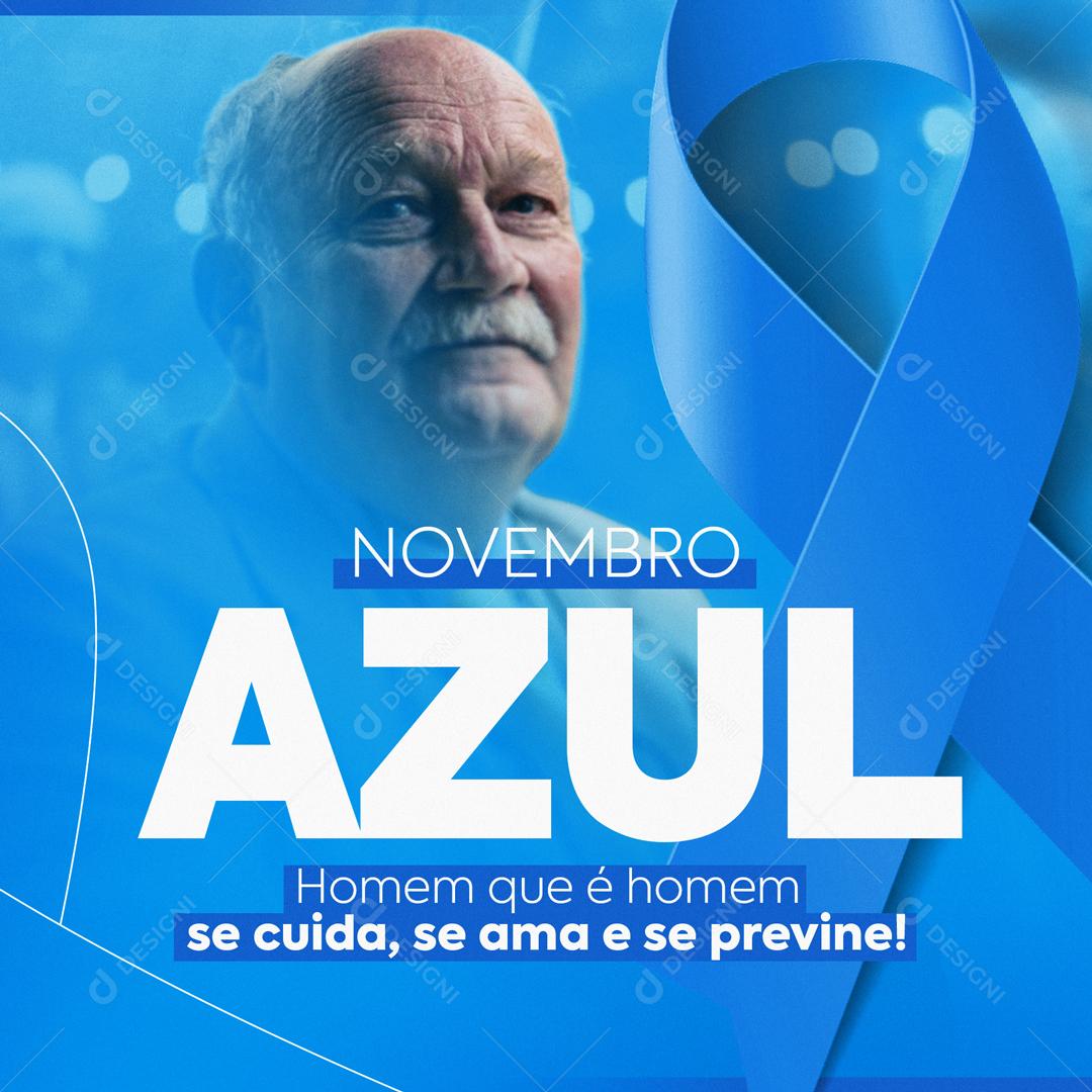 Novembro Azul Data Comemorativa Social Media PSD Editável
