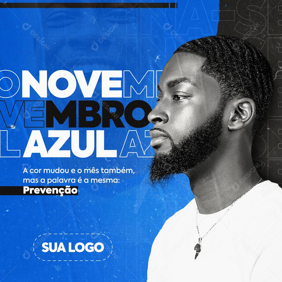 Novembro Azul Data Comemorativa Social Media PSD Editável