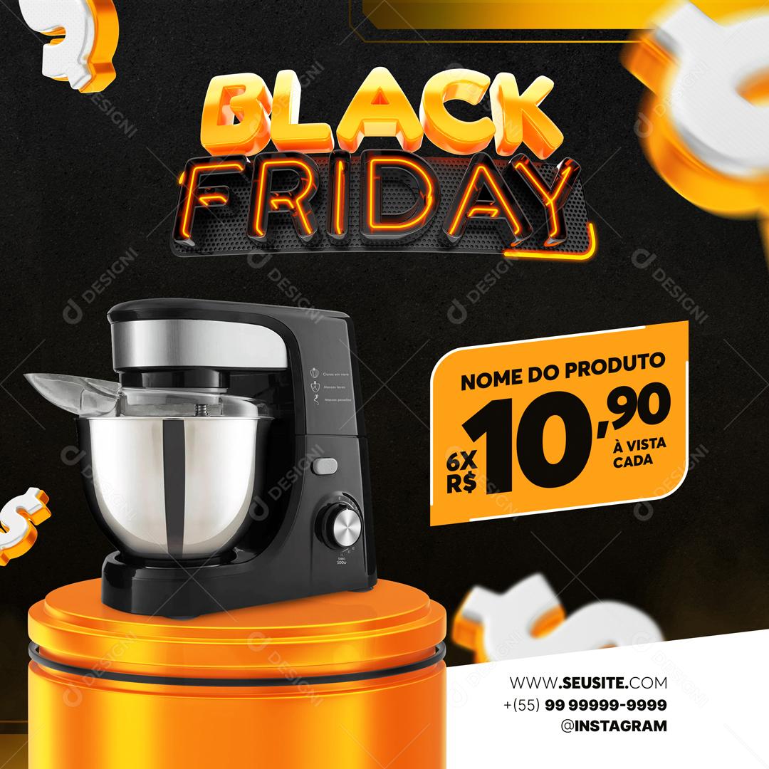 Black Friday Grandes Descontos Social Media PSD Editável