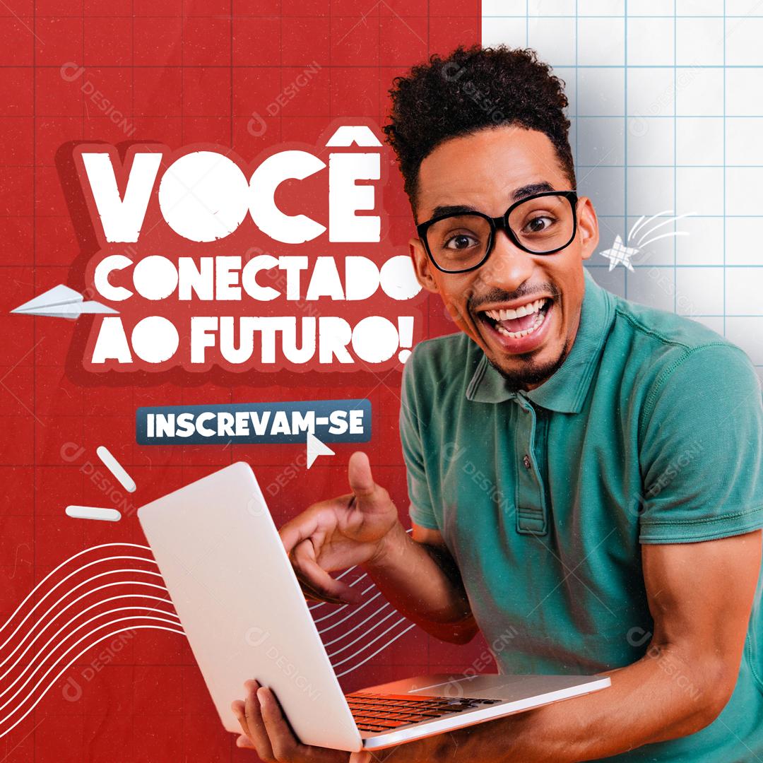 Você Conectado No Futuro Social Media PSD Editável
