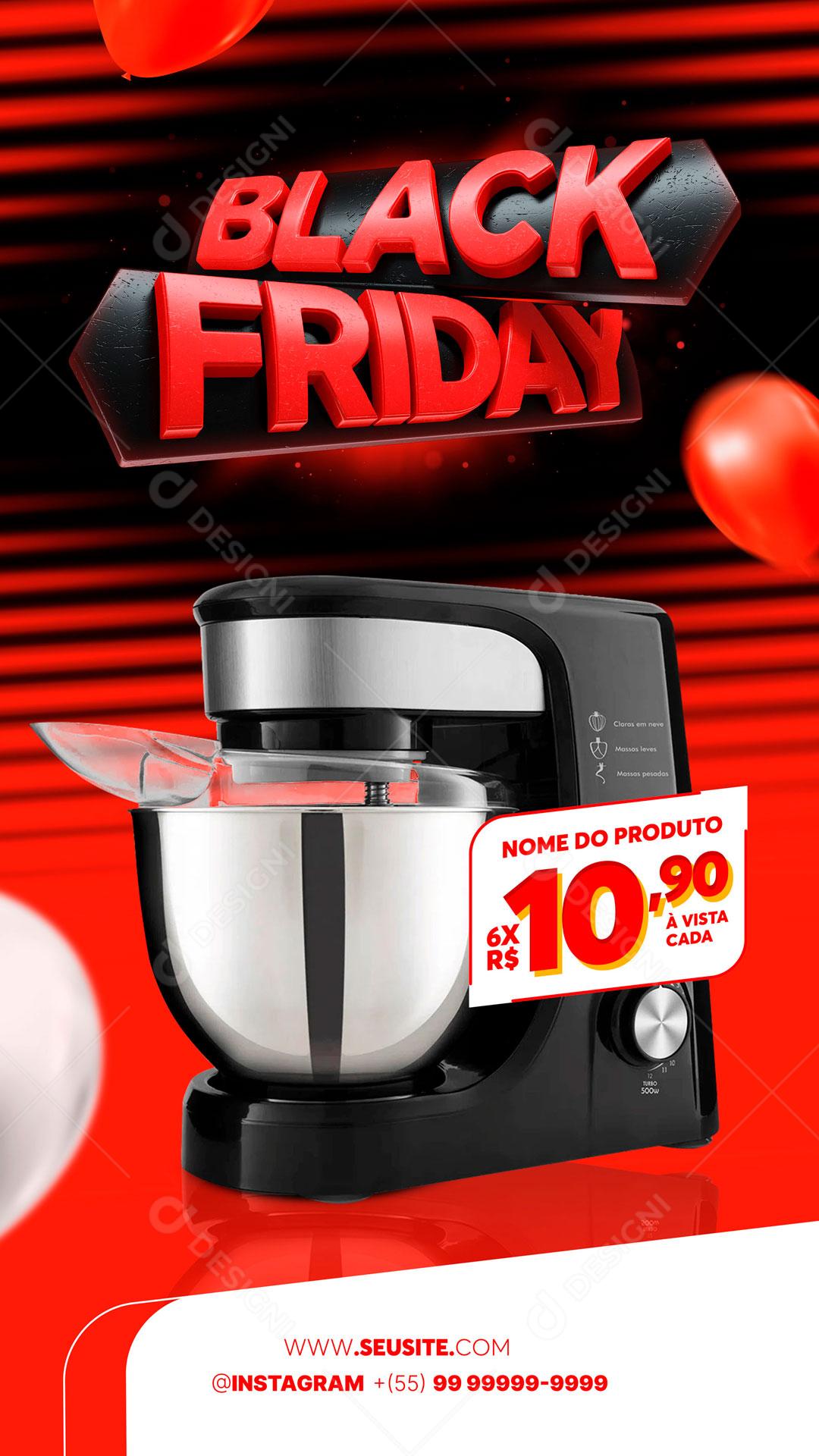 Post Black Friday Eletrodomésticos Social Media PSD Editável