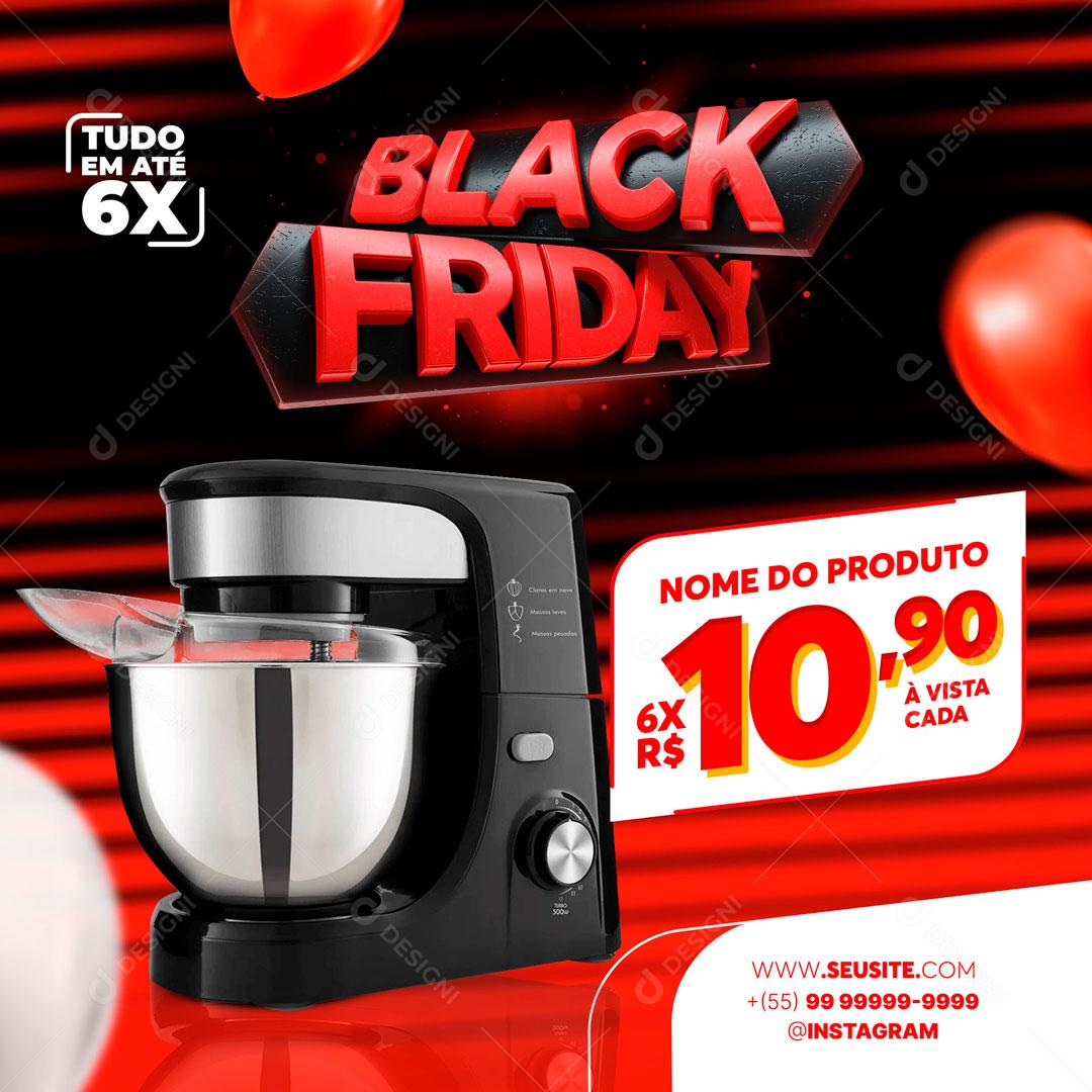 Post Black Friday Eletrodomésticos Social Media PSD Editável