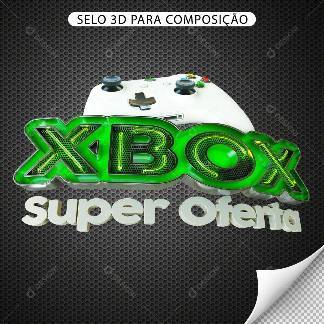 Selo 3D para Composição X-Box Super Oferta PNG Transparente Sem Fundo