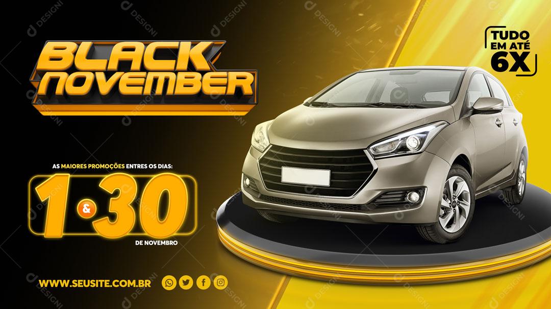 Post Banner Black Friday Carro Social Media PSD Editável