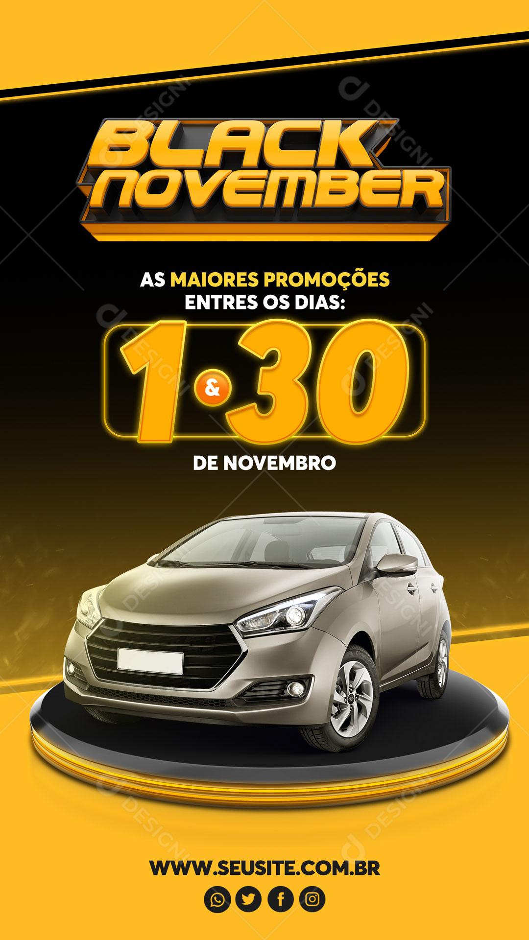 Post Story Black Friday Carro Social Media PSD Editável