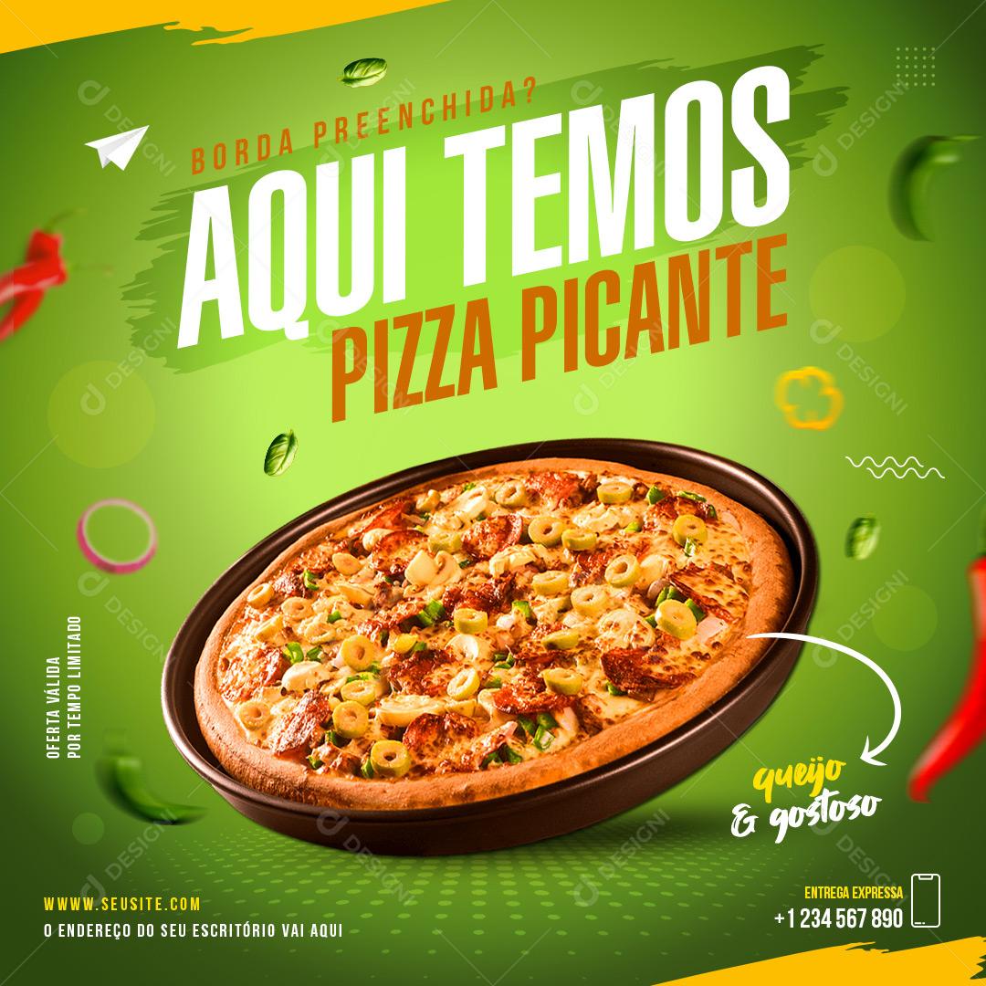 Post Feed Pizzarias Lanchonetes Delicioso Cardápio Social Media PSD Editável
