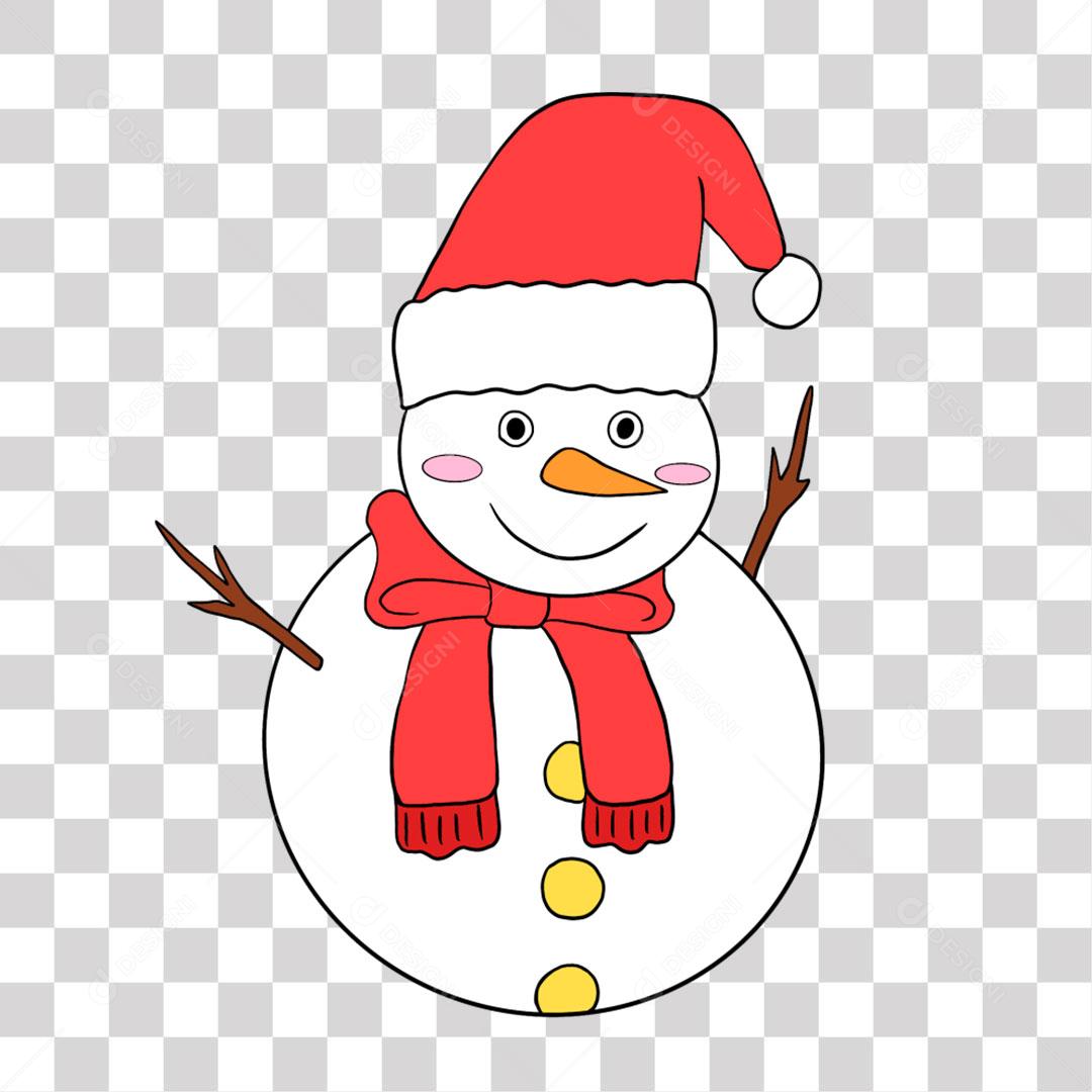 Boneco de Neve Elemento Natalino Para Composição PNG Transparente