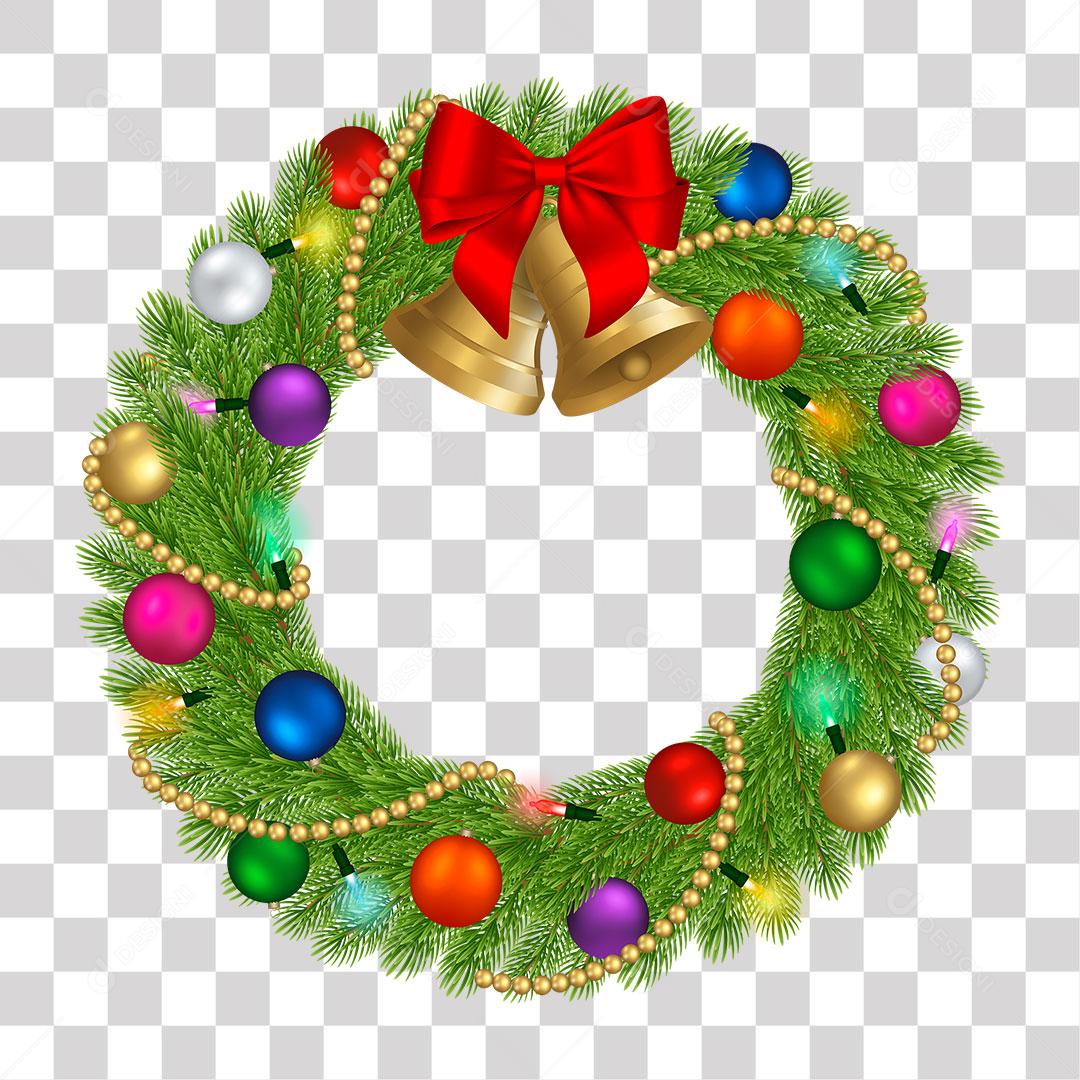 Guirlanda Elemento Natalino 3D Para Composição PNG Transparente