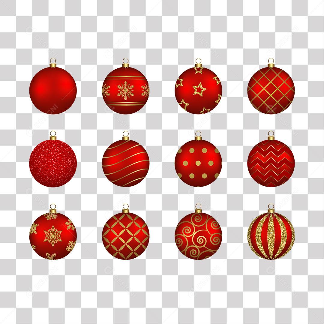Bolas Natalina Elemento Decorativo PNG Transparente