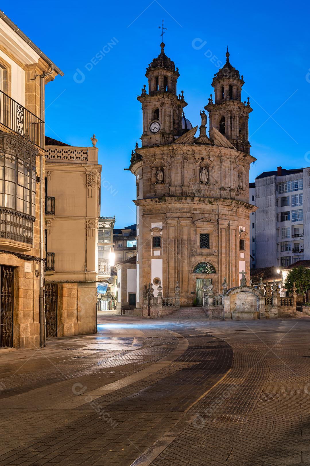 Fachada da Igreja Barroca da Peregrina Em Pontevedra Imagem JPG