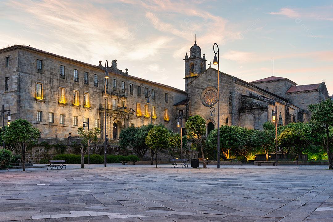 Mosteiro de São Francisco na Praça Terraria Em Pontevedra Imagem JPG