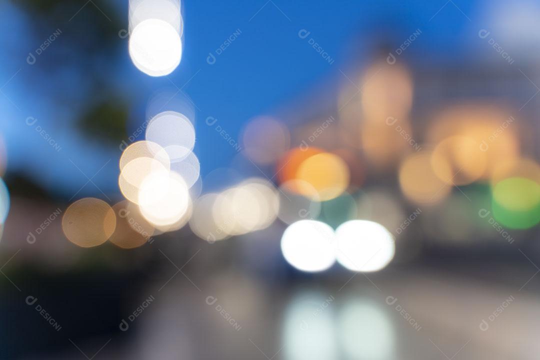 Luzes Borradas da Cidade Criando Um Belo Bokeh Colorido Imagem JPG