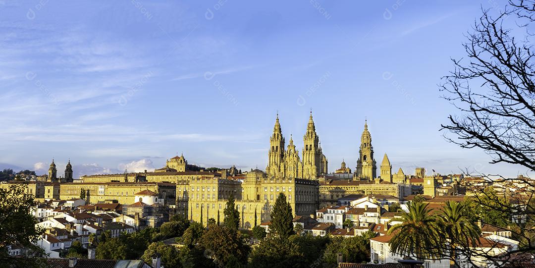Panoramic View of the Cathedral of Santiago de Compostela Image JPG