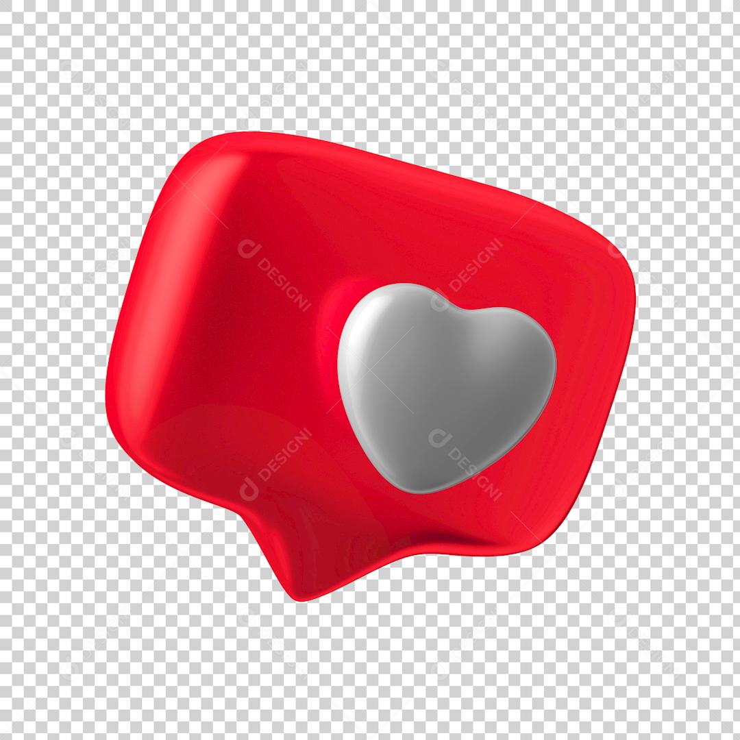 Elemento 3D Para Composição Coração Vermelho