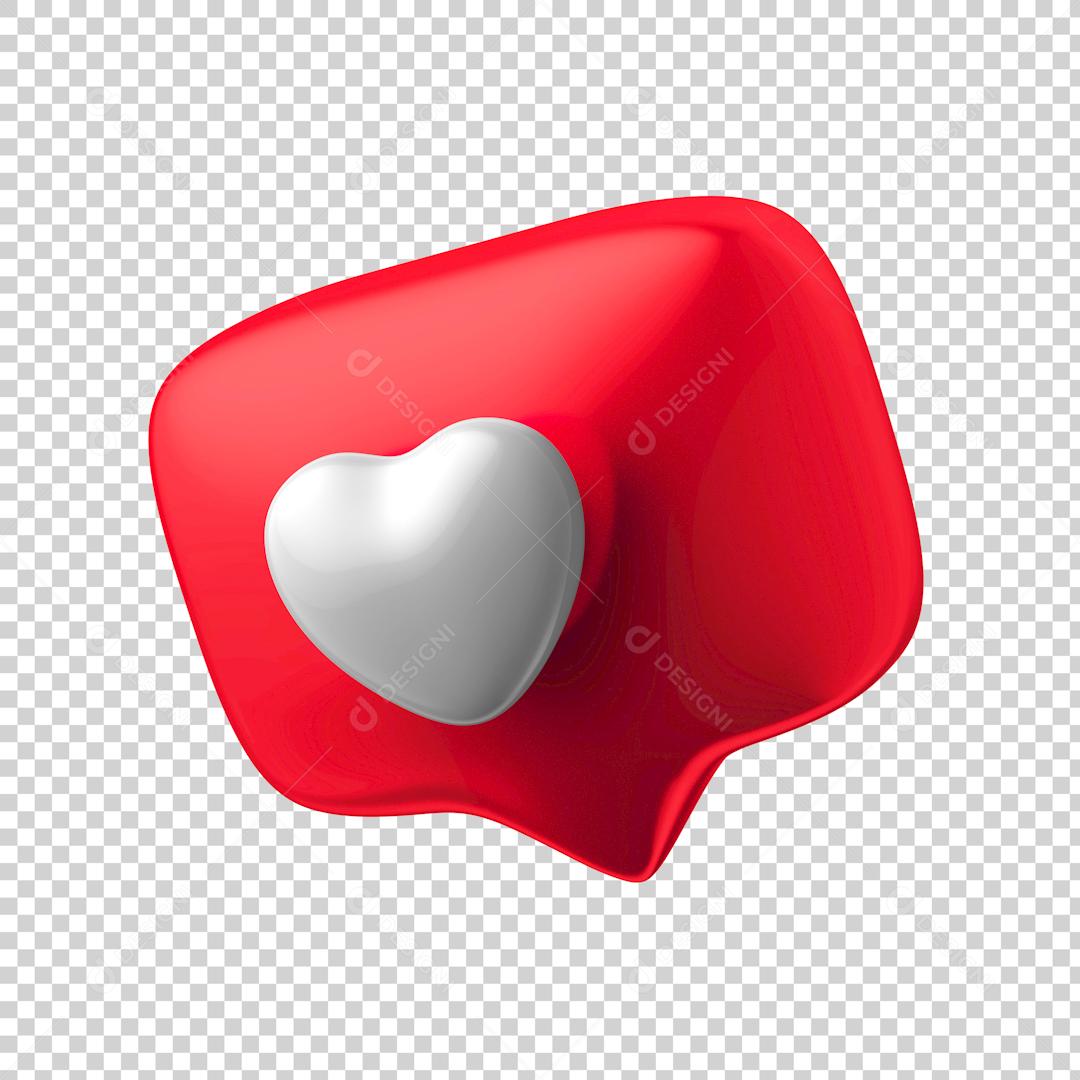 Elemento 3D Para Composição Coração Vermelho