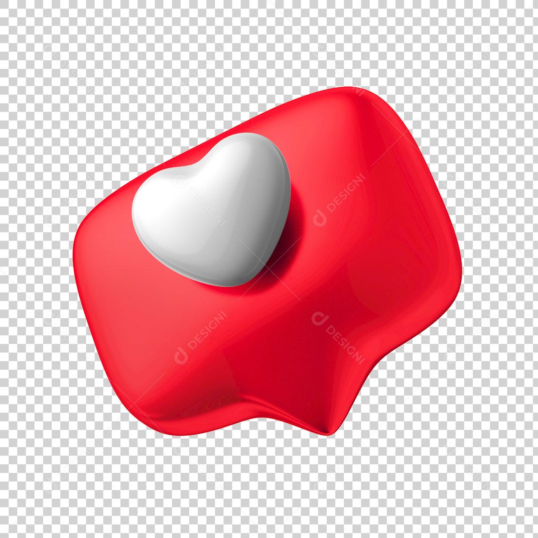 Elemento 3D Para Composição Coração Vermelho