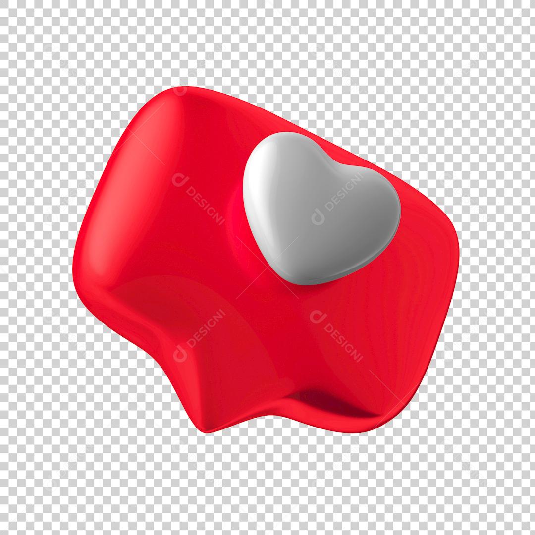 Elemento 3D Para Composição Coração Vermelho