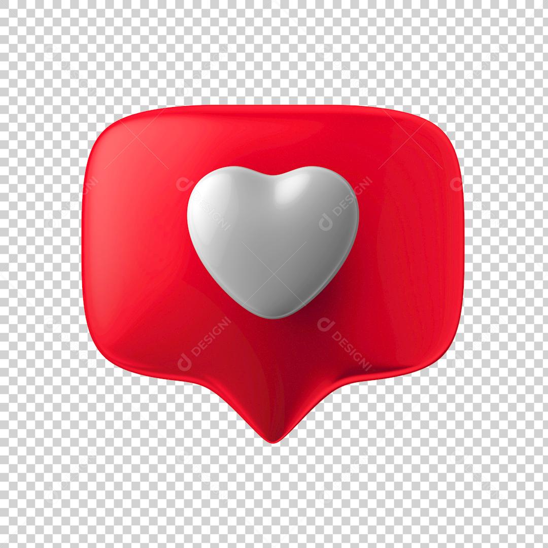 Elemento 3D Para Composição Coração Vermelho