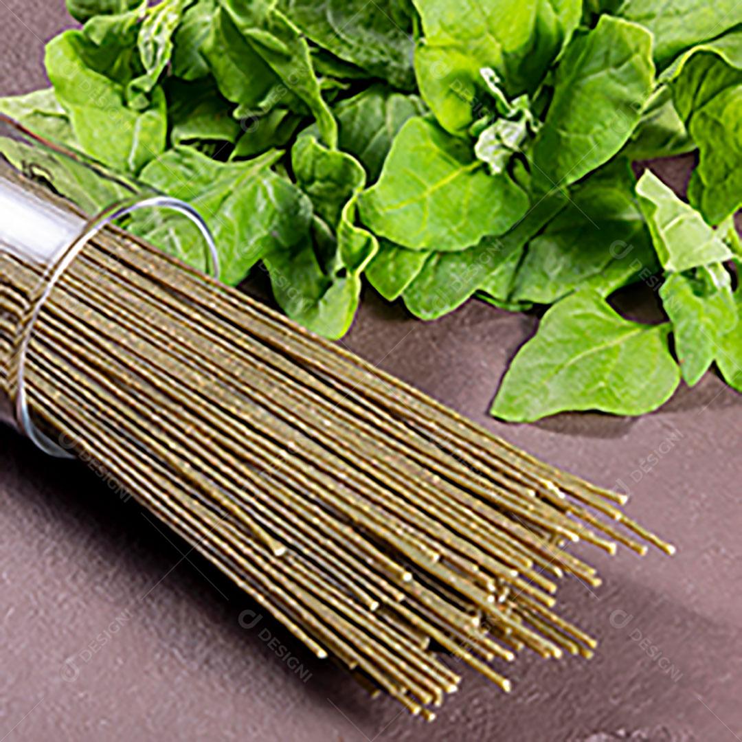 Vegetariano Macarrão Vegan De Espinafre Comida Saudável Imagem JPG