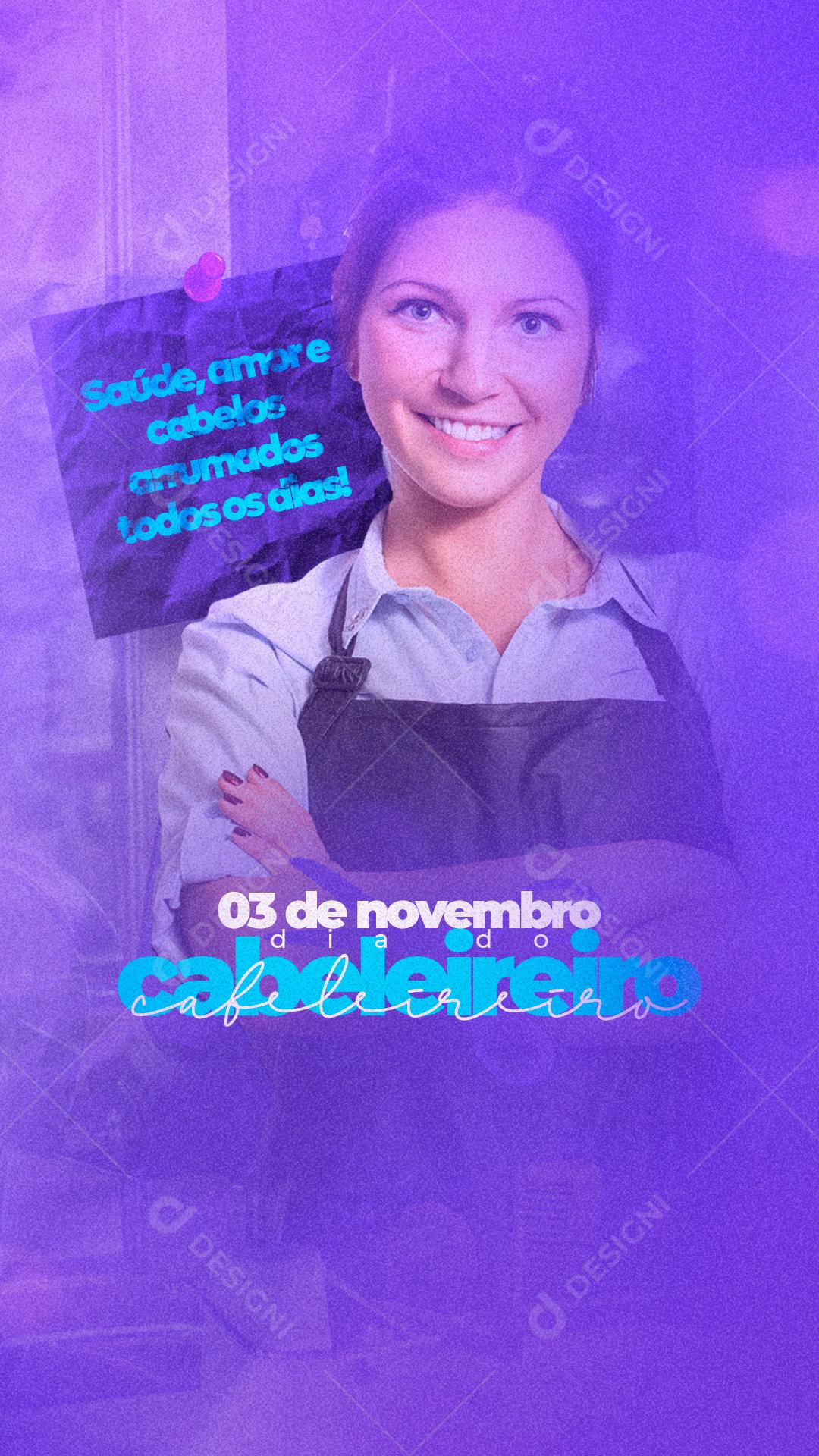 Post Story Rede Social Dia do Cabeleireiro Social Media PSD Editável