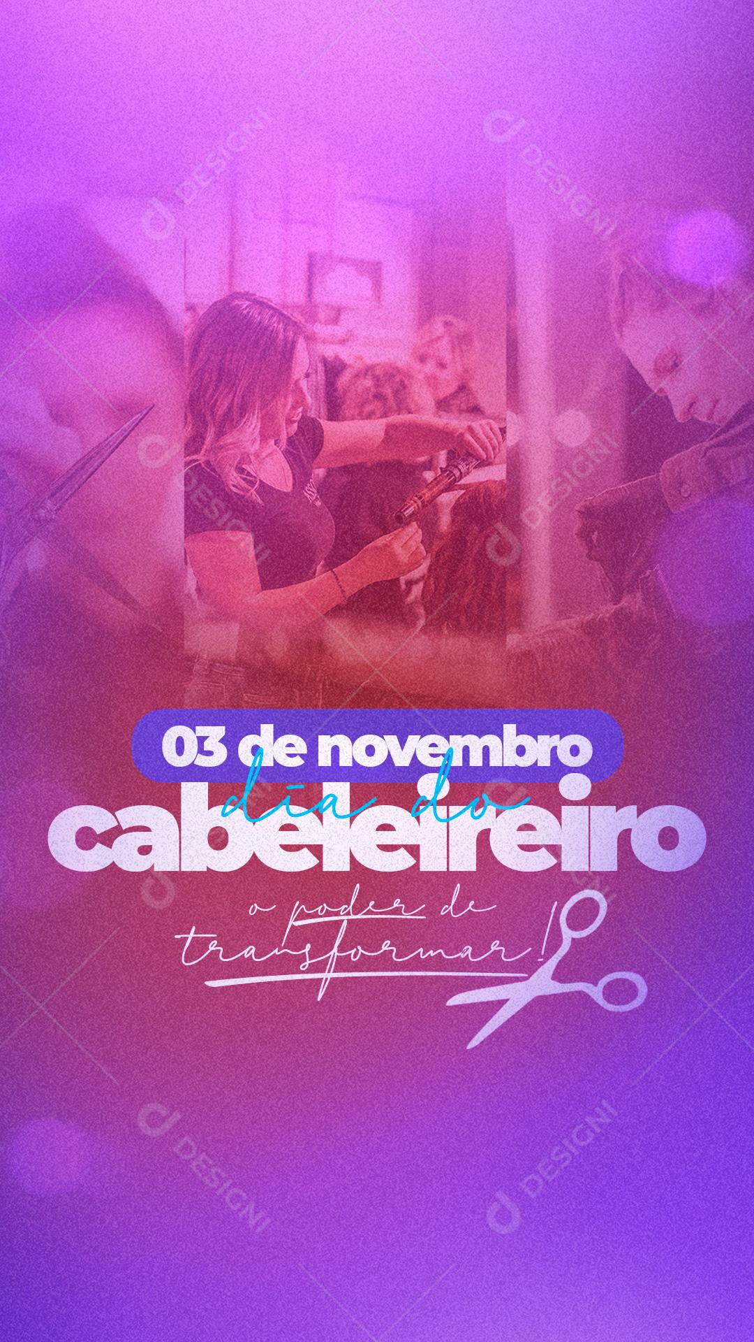 Post Story Rede Social Dia do Cabeleireiro Social Media PSD Editável