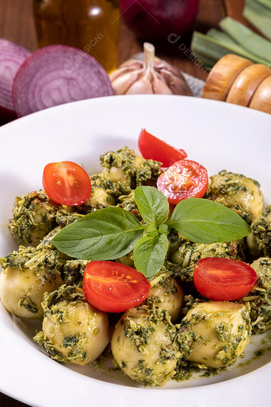 Restaurante Nhoque Vermelho E Bolonesa Imagem JPG