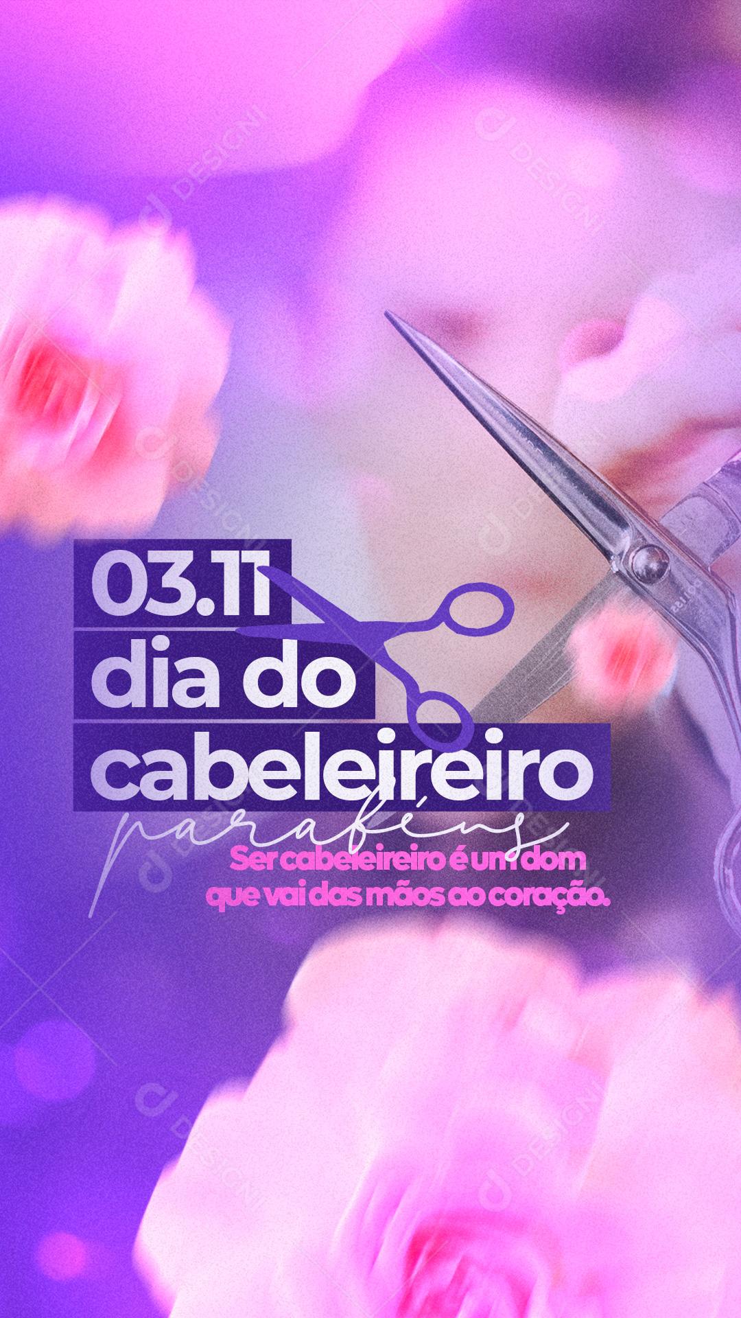 Post Story Rede Social Dia do Cabeleireiro Social Media PSD Editável