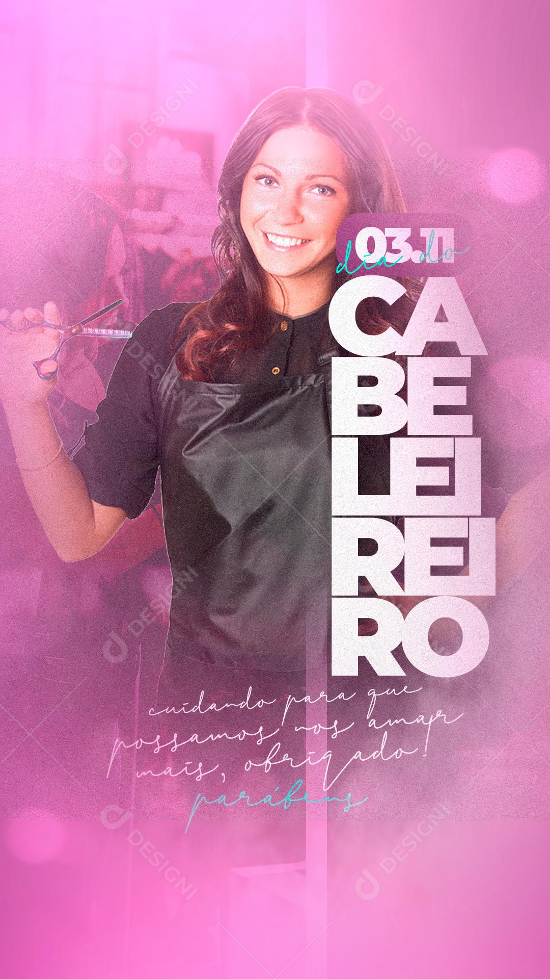 Post Story Rede Social Dia do Cabeleireiro Social Media PSD Editável