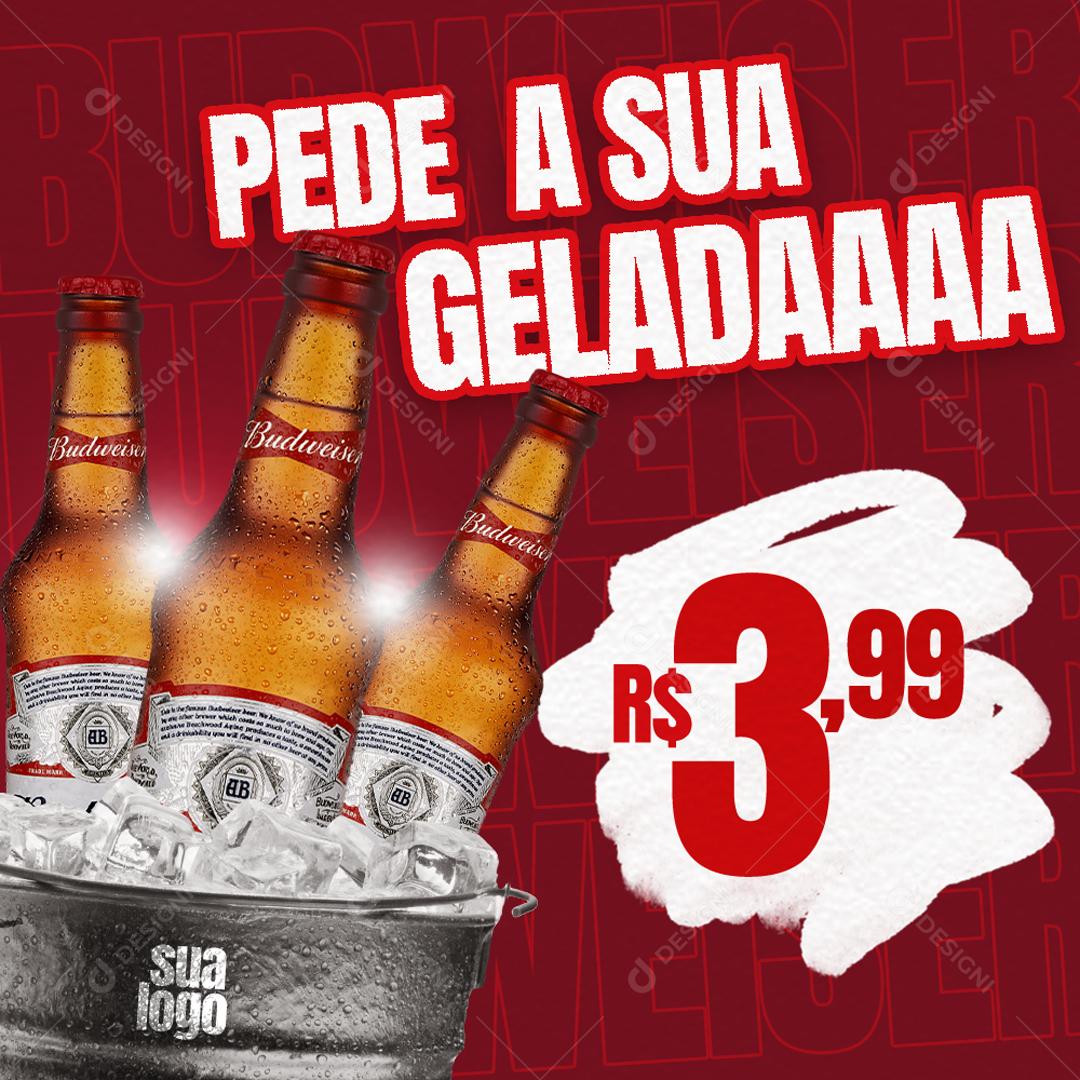 Pede A Sua Cerveja Gelada Delivery Social Media PSD Editável