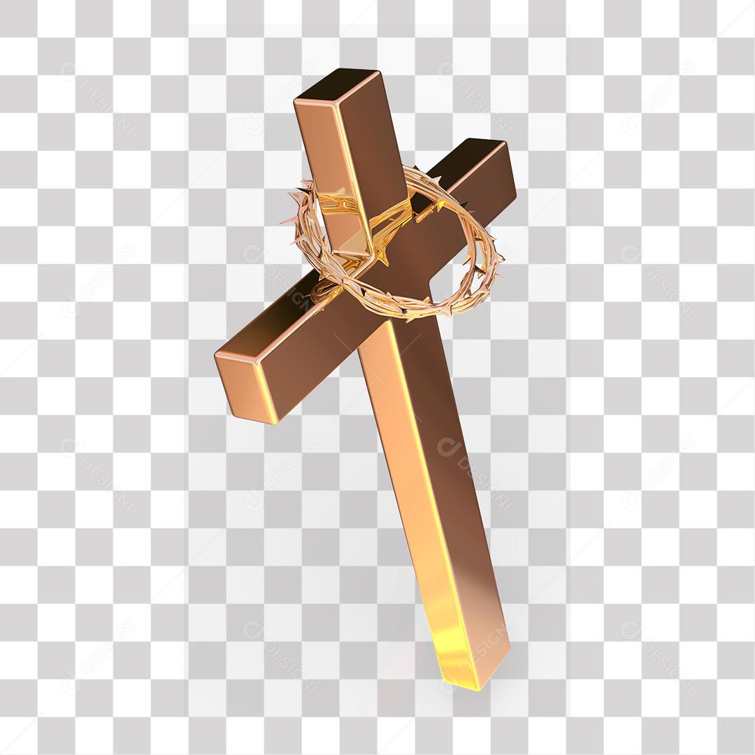 Cruz Elemento 3D Para Composição PNG Transparente