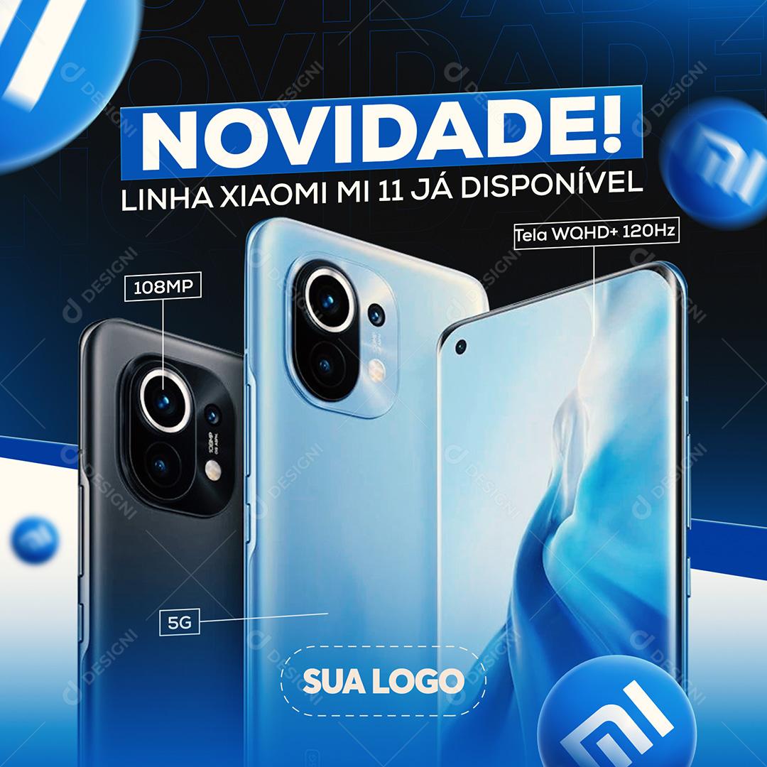 Post Celular Xiaomi MI 11 Social Media PSD Editável