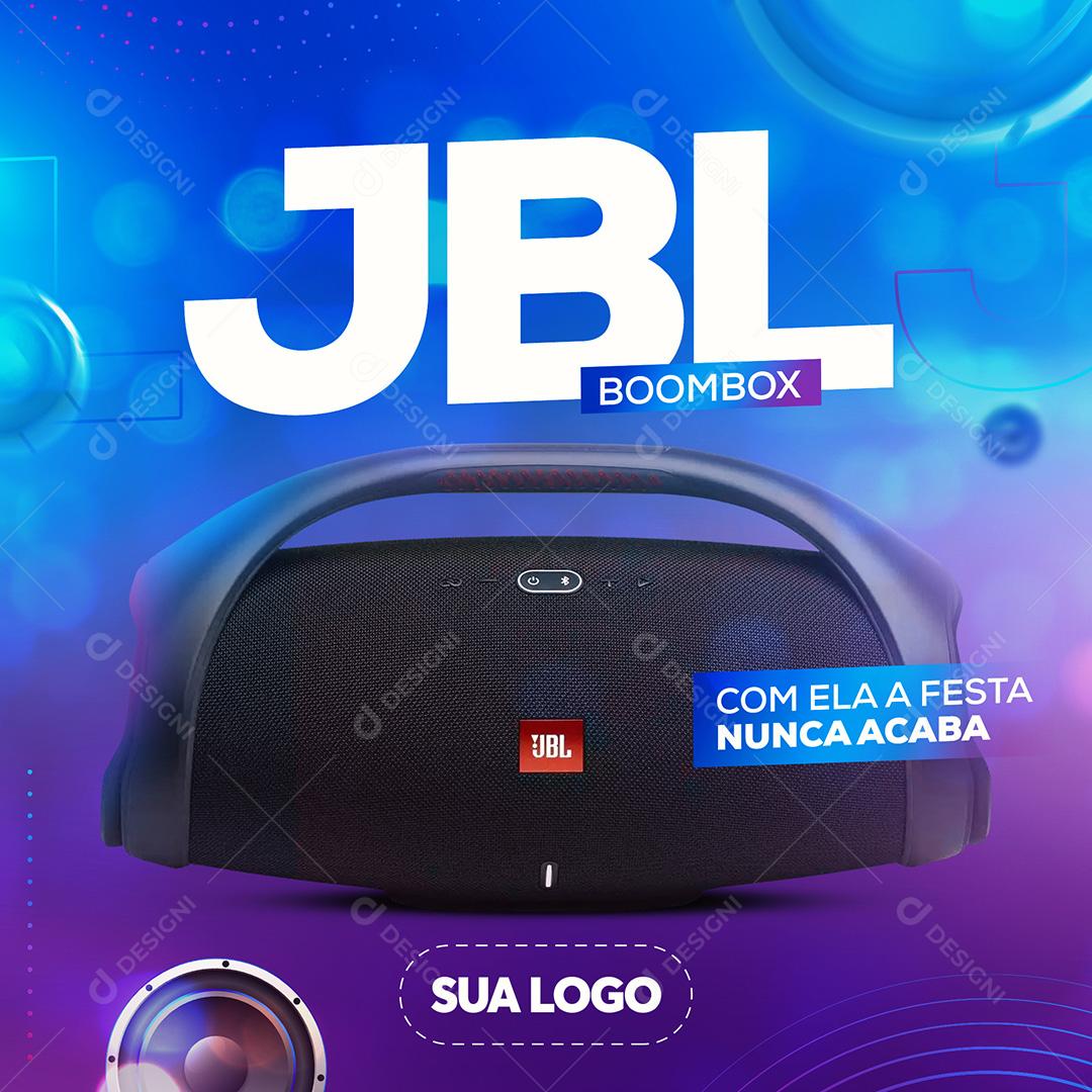 Post Caixa de Som Boombox JBL Social Media PSD Editável