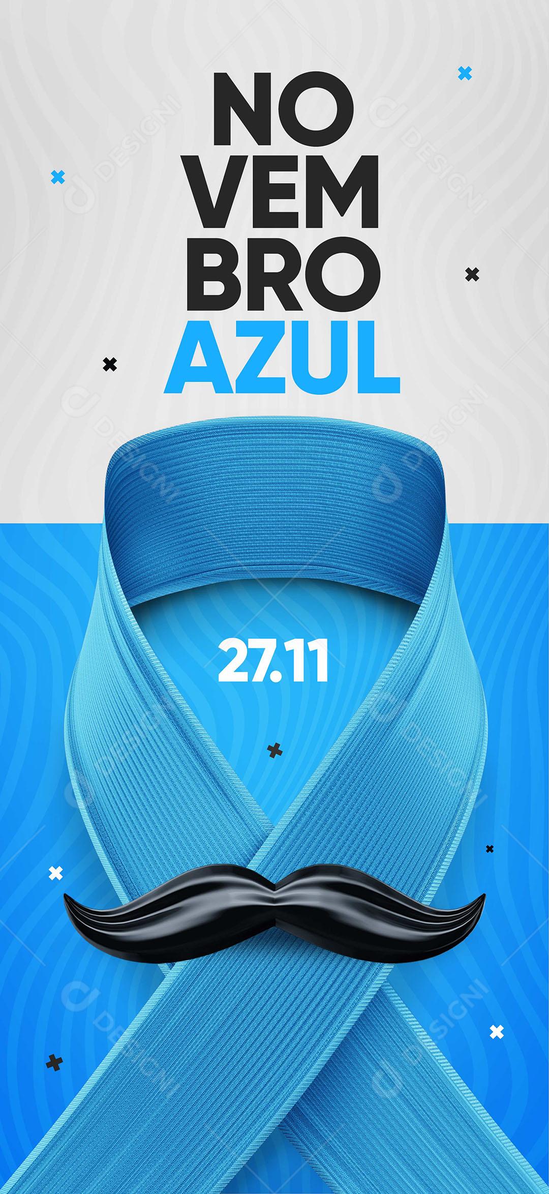 Social Media Story Data Comemorativa Novembro Azul PSD Editável