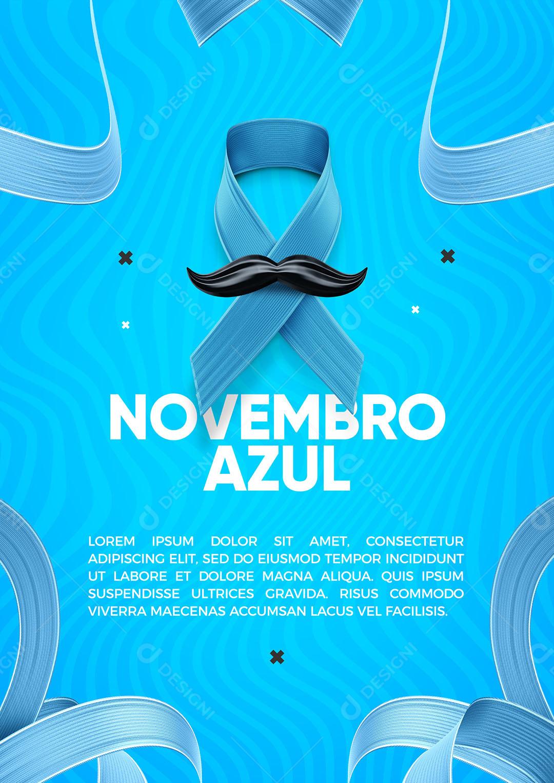 Social Media Feed Data Comemorativa Novembro Azul Laço PSD Editável