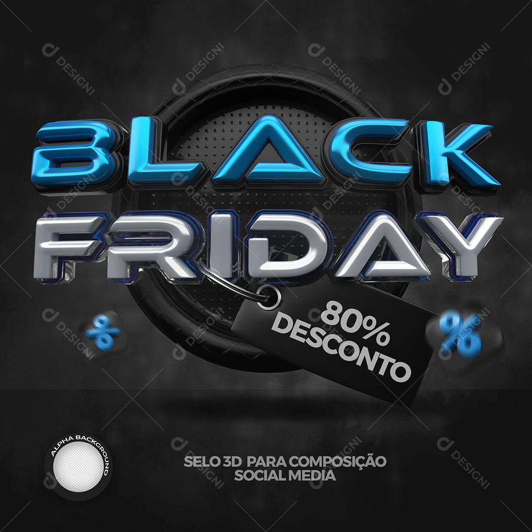 Black Friday 80% Descontos Lojas Atacado Social Media PSD Feed