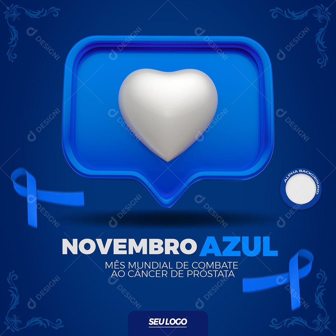 Data Comemorativa Novembro Azul Social Media Feed PSD Editável