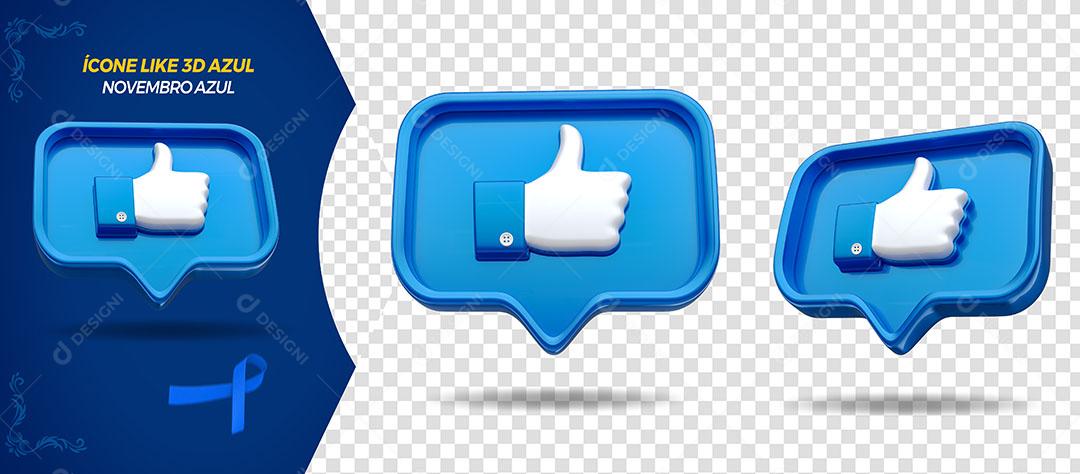 Ícones 3D Like Facebook Redes Sociais Elemento Para Composição PSD Editável