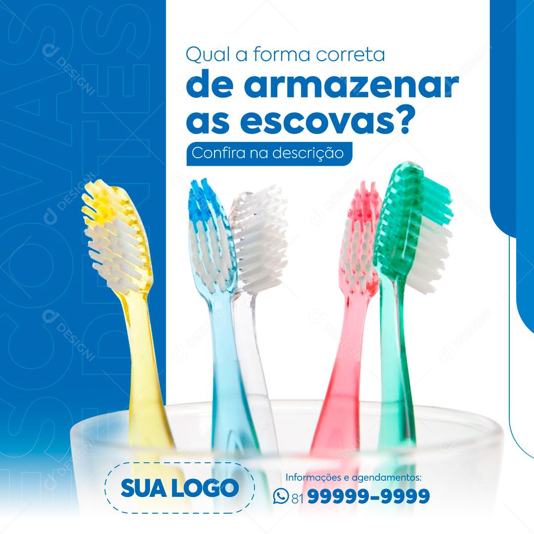 Post Feed Odontologia Dentista Social Media PSD Editável