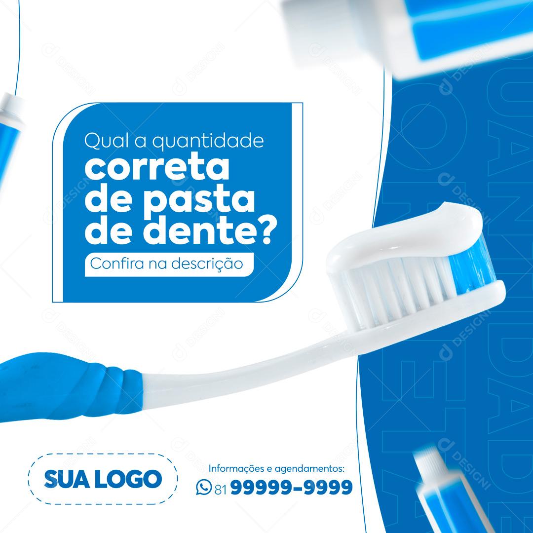 Post Feed Odontologia Dentista Social Media PSD Editável