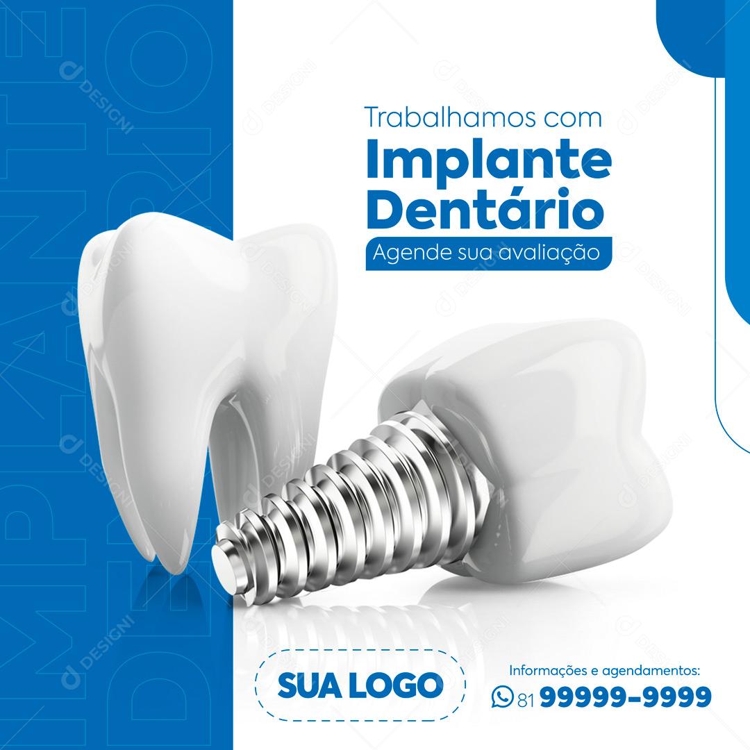 Post Feed Odontologia Dentista Social Media PSD Editável