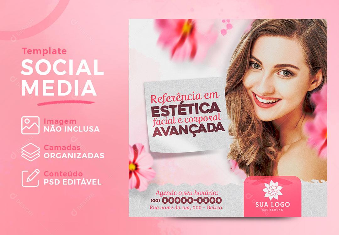 Social Media Feed Centro de Estética Beleza Mulher PSD Editável