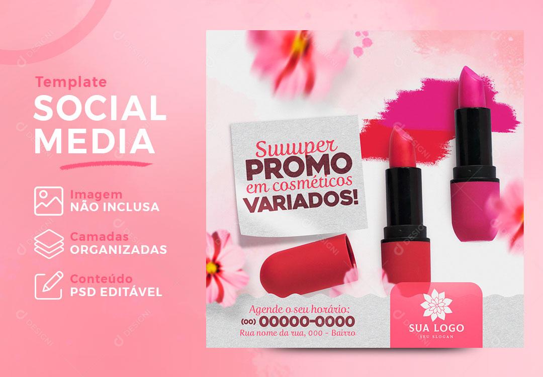 Social Media Feed Promoção Produtos Estética e Beleza PSD Editavel