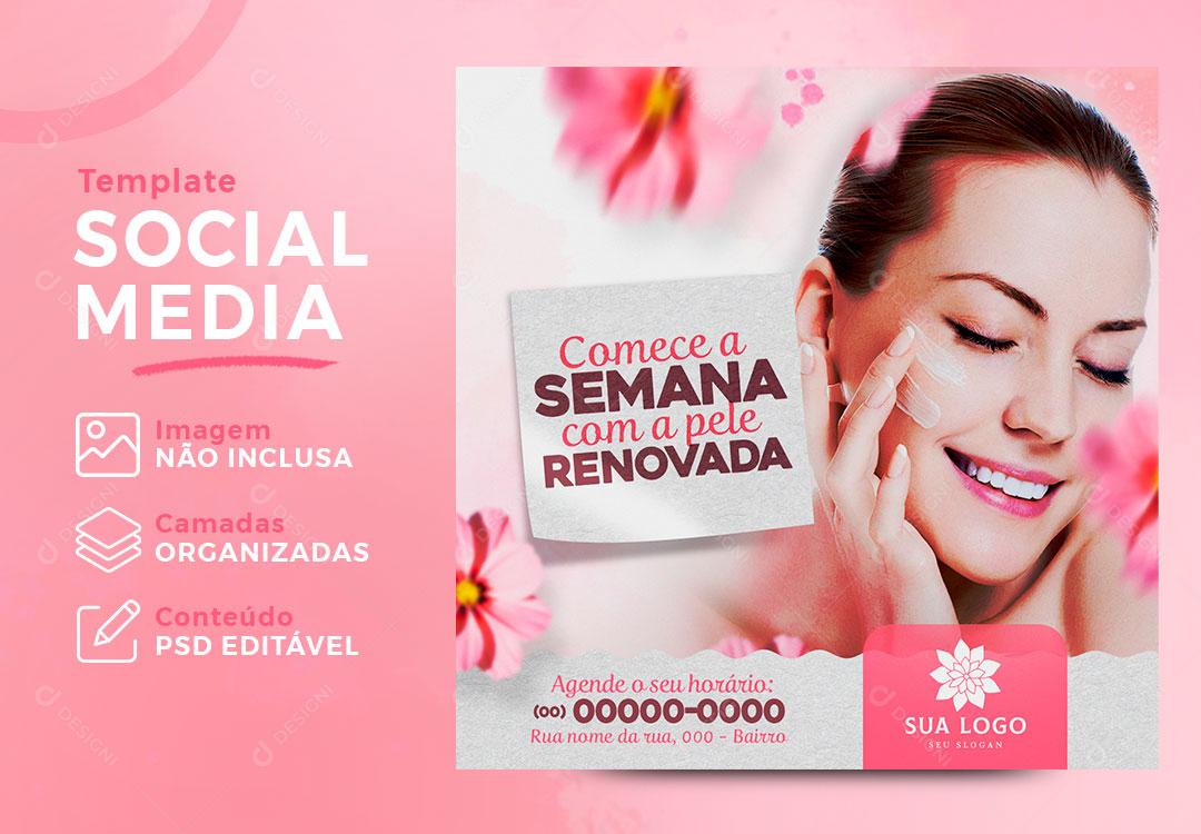 Social Media Template Clinic Week of Renovated Skin Aesthetics PSD Editable