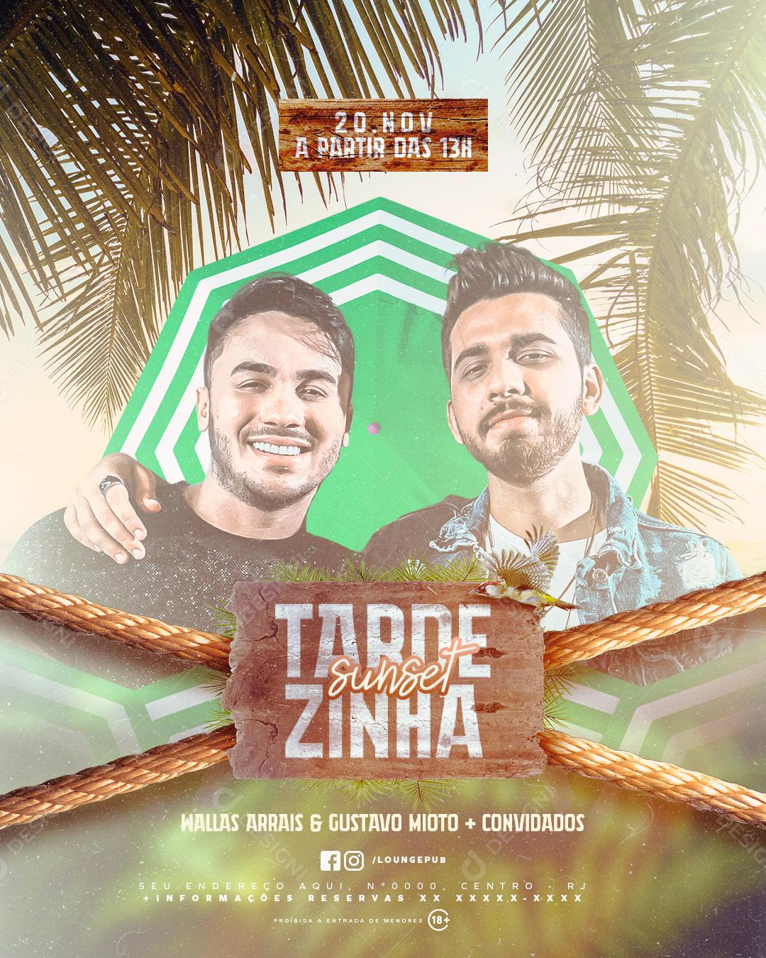 Post Flyer Feed Artistas Cantores Social Media PSD Editável